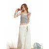 UNIFREE Korean Style Ruffle Hem Wide-Leg Pants