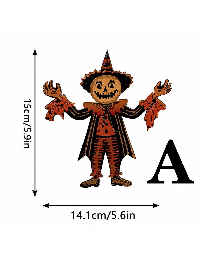 Dwuwymiarowa Dekoracja Wejściowa na Halloween 0,4 cm Dynia Strach na Wróble, Dekoracja na Imprezę Plenerową, do Ogrodu i na Ścianę, Dziedziniec