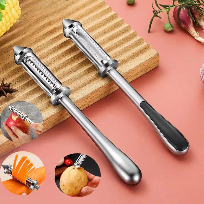 Pelador 5 en 1 de Frutas y Verduras Pelador Afilado de Aleación Rallador Pelador de Patatas Zanahoria Accesorios de Cocina Gadgets de Frutas para Cocina