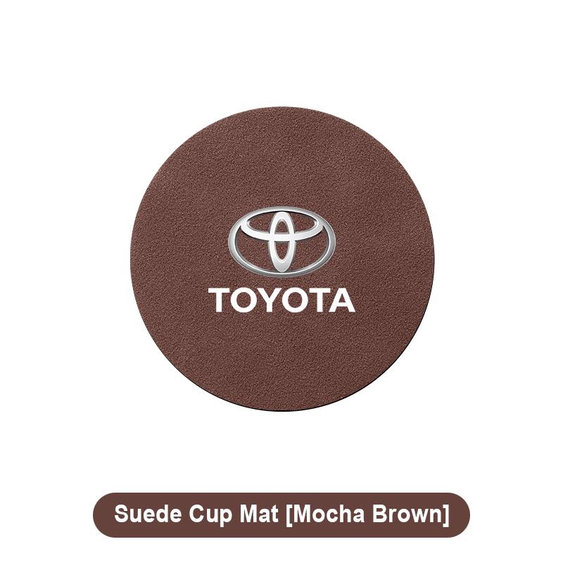 Suede Car Coaster Mat Water Cup Slots Non-Slip Pad For Toyota Corolla Yaris Chr Auris RAV4 Land Cruiser Camry Highlander