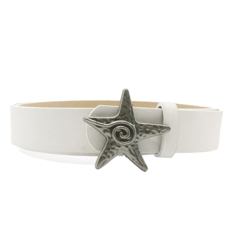 Youth Adult Belt Fashionable Star Conch Buckles Waist Belt Workwear Belt for Everyday Wear