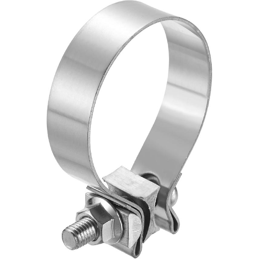 HARFINGTON 410 Stainless Steel Exhaust Clamp 2.48" Butt Joint Narrow Band Muffler Seal Exhaust Narrow Lap Butt Clamps for Pipes Muffler Converters