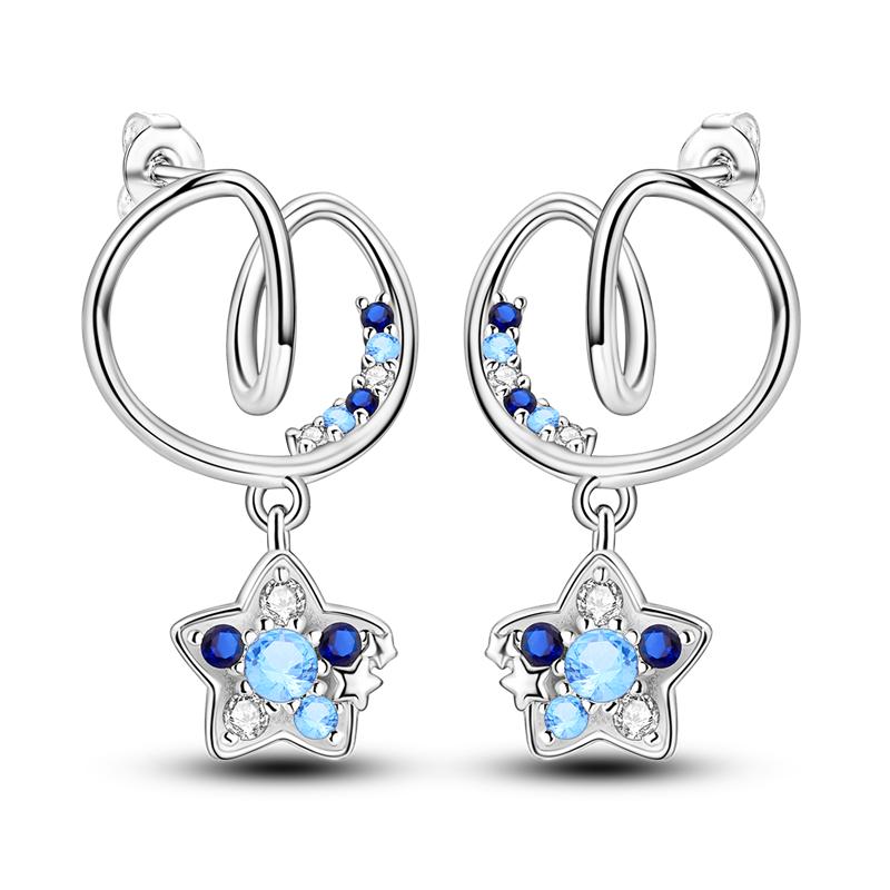 Creolen Ohrringe Kupfer Damenohrringe Original Pendientes Mond Stern Kleeblatt Modeschmuck Geschenk