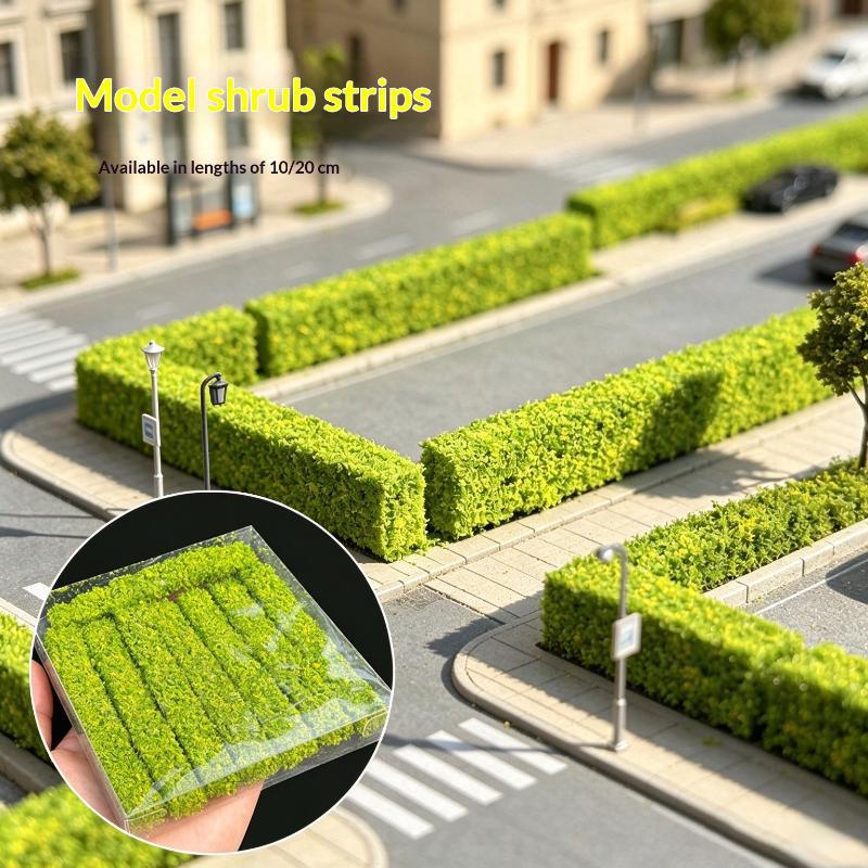 8Pcs/Pack Simulation Shrub Strips Model Hedge Bush Miniature Landscape For Ho Scale Train Diorama Wargame Sand Table