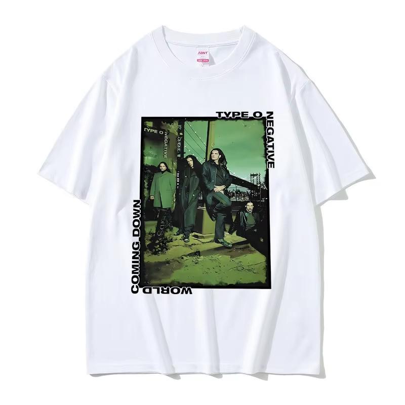 Rock Band Type O Negative Everything Dies World Coming Down Summer Fun Prints T Shirts Men Gothic Tshirt Men Oversized Tshirts