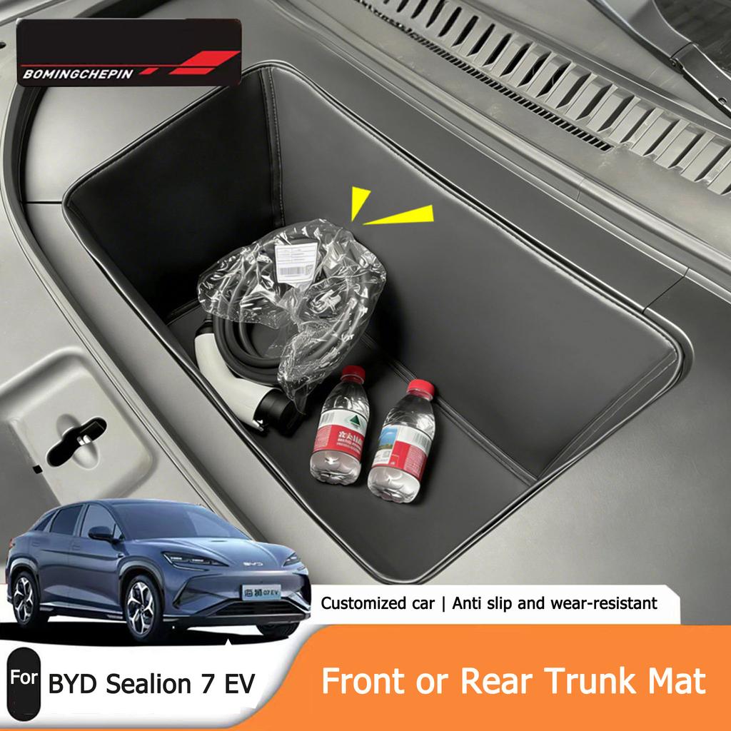 For BYD Sealion 7 EV Front Spare Box Pad Storage Bag Leather Mat Rear Trunk Organizer Pad Protection Liner Interior Accessories
