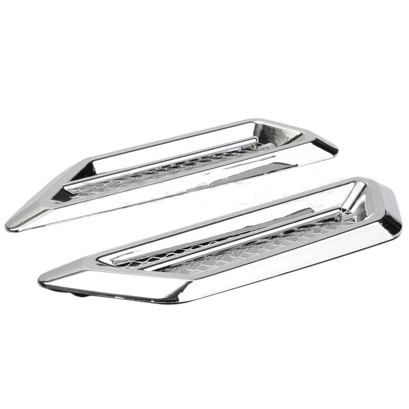 2pcs Chrome Car SUV Air Flow Fender Side Vent Decoration Sticker For BMW Benz