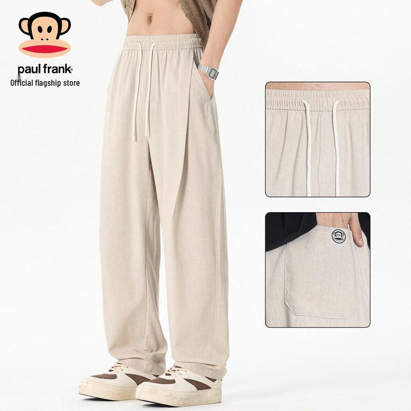 Paul Frank Men s Old Money Style Linen-Blend Tapered Casual Pants M