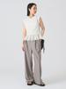 Ray Beams S/S Knit Vest, Sheer Peplum Crew Neck, Sleeveless, Women's, OFF_WHITE FREE
