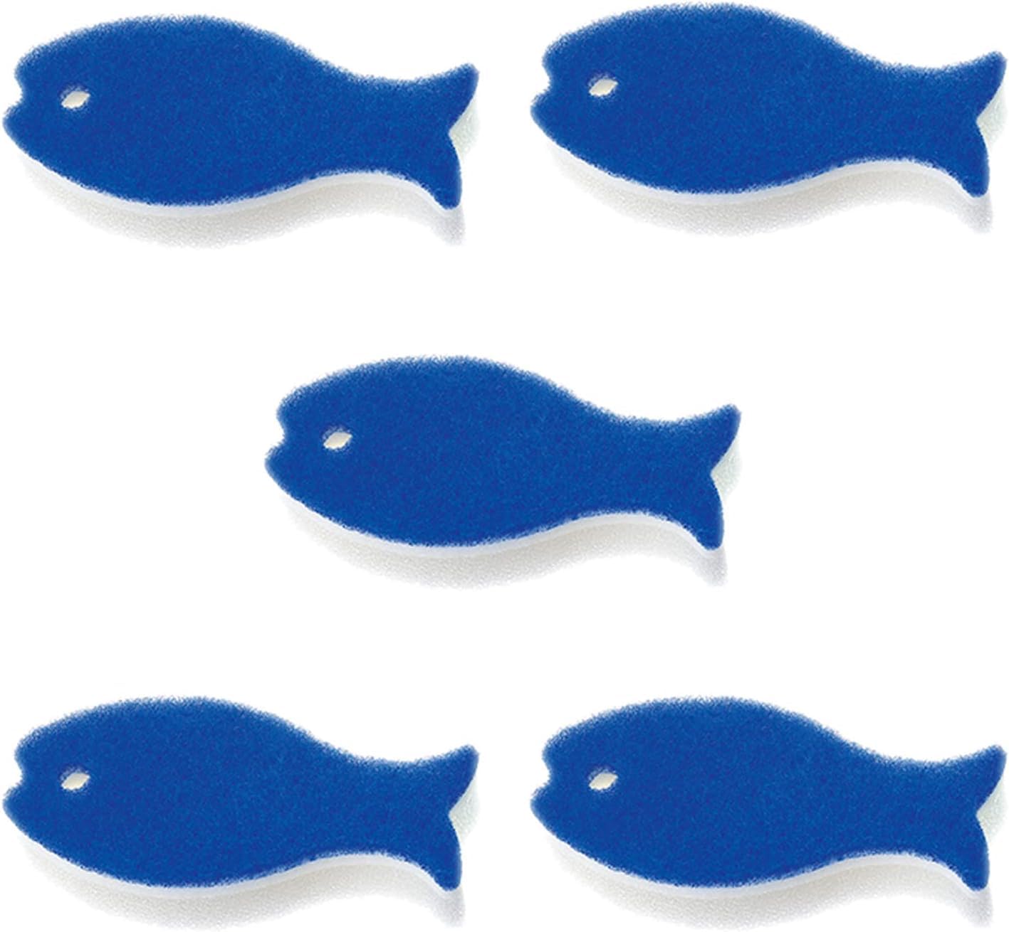 Набор губок для мытья посуды Marna Fish Set, 5 шт., R502B (Мытье посуды/3-слойный), (синий) синий