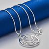 925 sterling silver 16-30 inch Roman numeral circular pendant necklace for women's fashion wedding jewelry