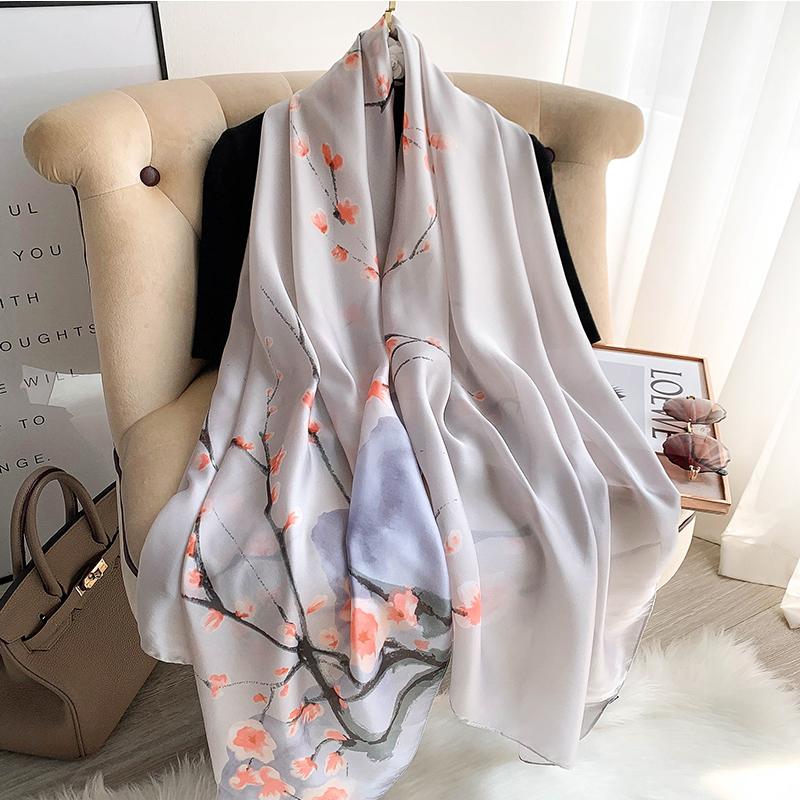 Spring Dustproof Print Shawls Winter Ethnic Style Satin Scarves Fashion Sunscreen Beach Towel Popular 180X90Cm Big Bandanna