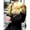 Men's Elegant 3D Printed Long Sleeve Shirts Turn Down Collar Party Casual Camisas Hombre Plus Size Streetwear Fashion Blouse