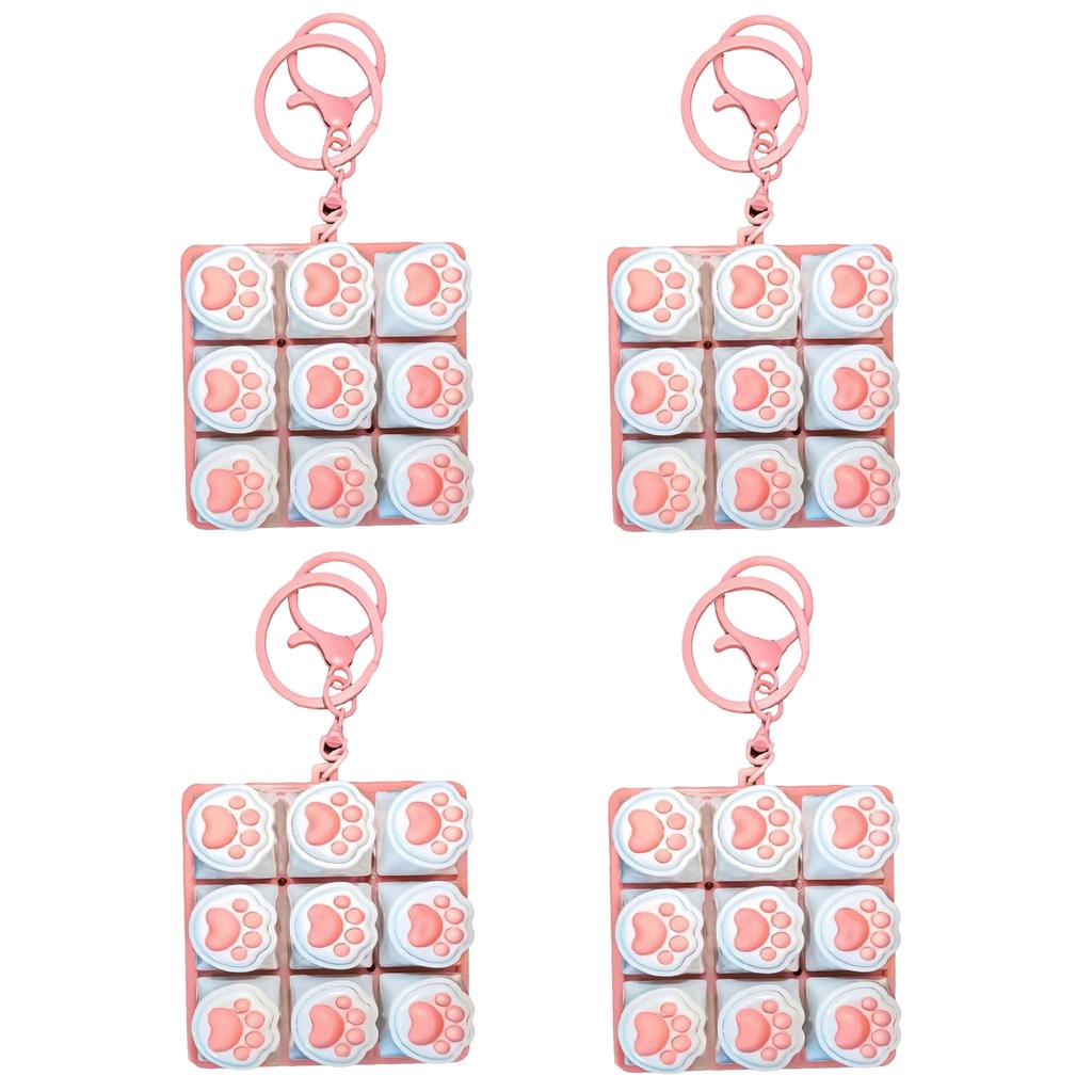 Cat Paw 9-in-1 Sound Fidget Keyboard Clicker W/ Keychain Portable Keyboard Clicker Fidget for Adults and Kids