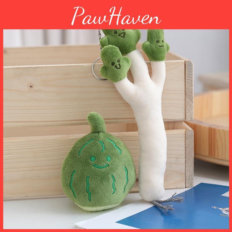 Plush Creative Doll Machine Vegetables Cute Broccoli Onion Ginger Garlic Keychain Gift