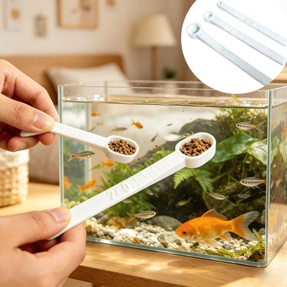 3Pcs Multi-size Fish Food Measuring Spoon Feeding Food Scoop Set  for Aquariums & Fish Tanks