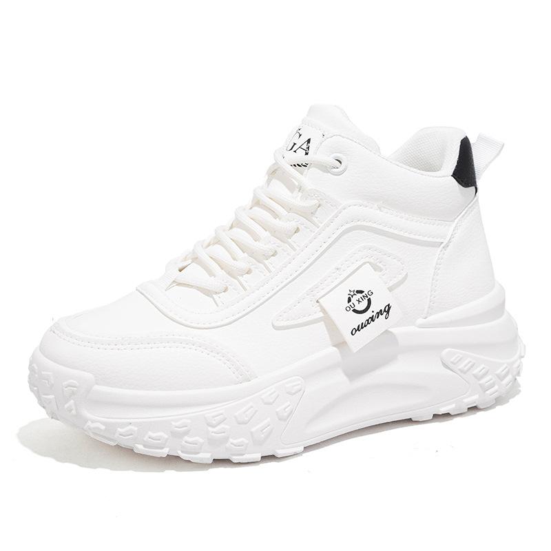 Spring new ins thick-soled high-top dad shoes, student running sports shoes increase height and leisure Q