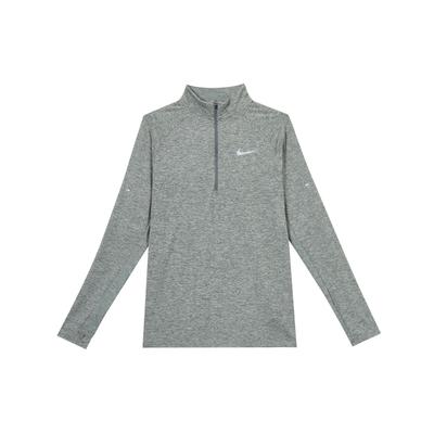 Logo Print Half High Neck Straight Cut Quick Dry Long Sleeve T-Shirt Men Tops Gray HV2181084