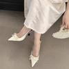 Fashion Sweet High Heels Spring Summer New Fashion Baotou Back Empty Bow Single Shoes Pointed Toe Stiletto Sandals Women