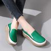 2022 Autumn Women's Ultra-Fiber Thick Sole White Casual Loafers with Color Blocking for Pregnancy