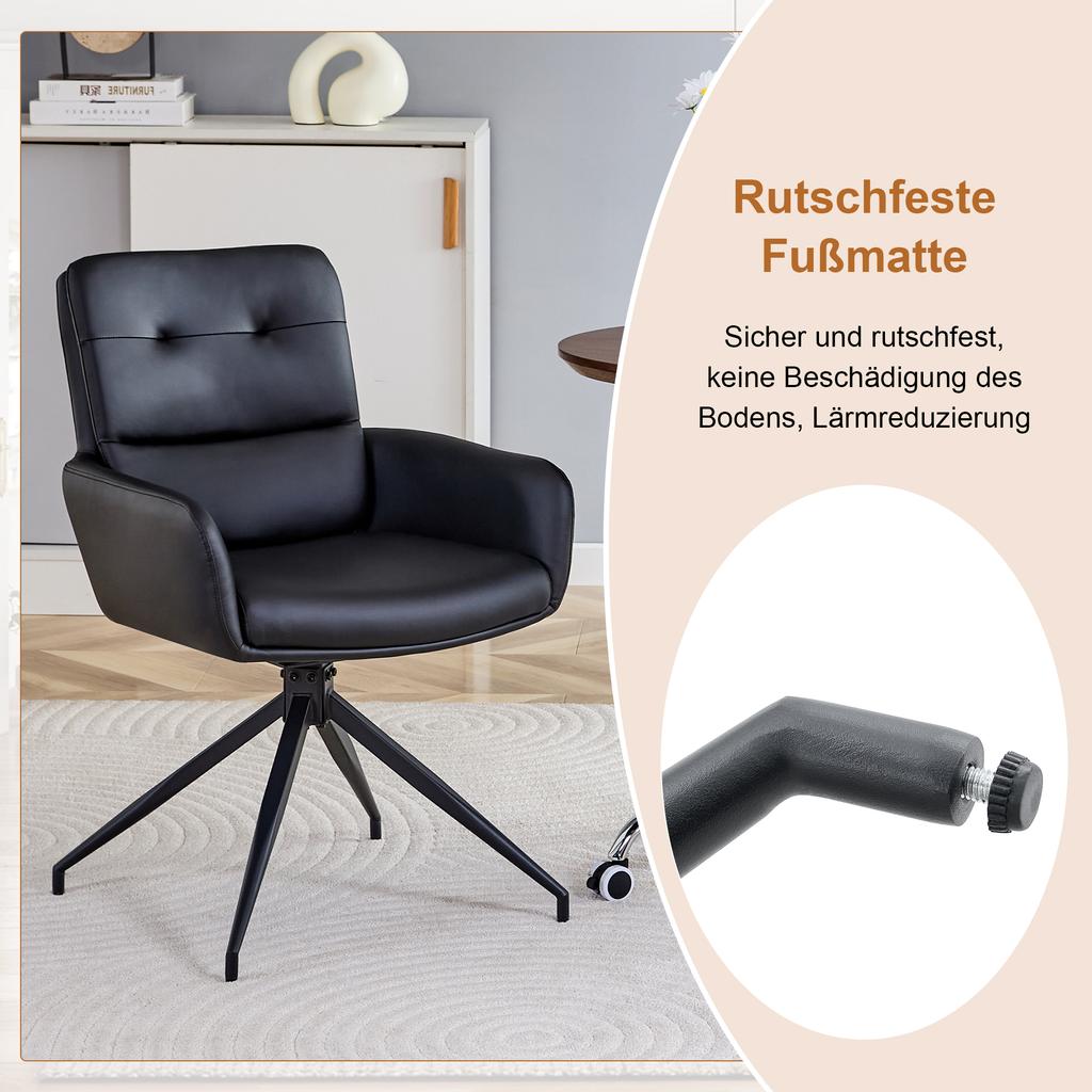 Dining Table Set: Round Tempered Glass Table with Light Luxury Style, Supported by a Black Base