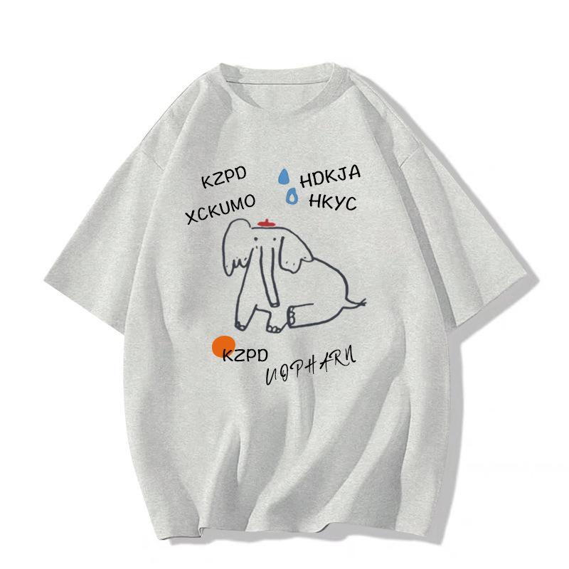 Heavy fun cartoon printing short-sleeved T-shirt women s new summer new ins trendy brand American half-sleeved top m[high quality]