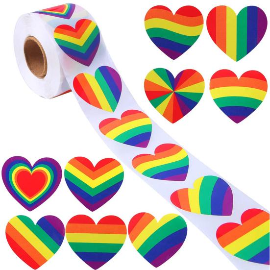 500Pcs/Roll Heart-shaped Labels Sticker Candy Gift Box Wedding Valentines Decals