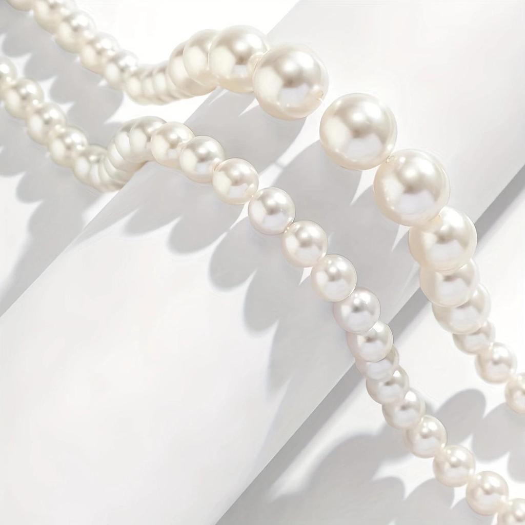 European & American Retro Double Layer Clavicle Pearl Necklace Set