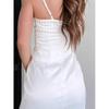 Export Sling Heavy Industry Simple All-Match Pearl White Fashion Elegance Sexy Sexy Short Small Size Dress