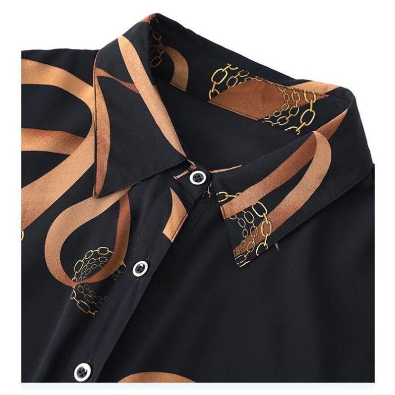 Summer Chiffon Mid-sleeve Top New Style Fashionable Women's Shirt Thin Section