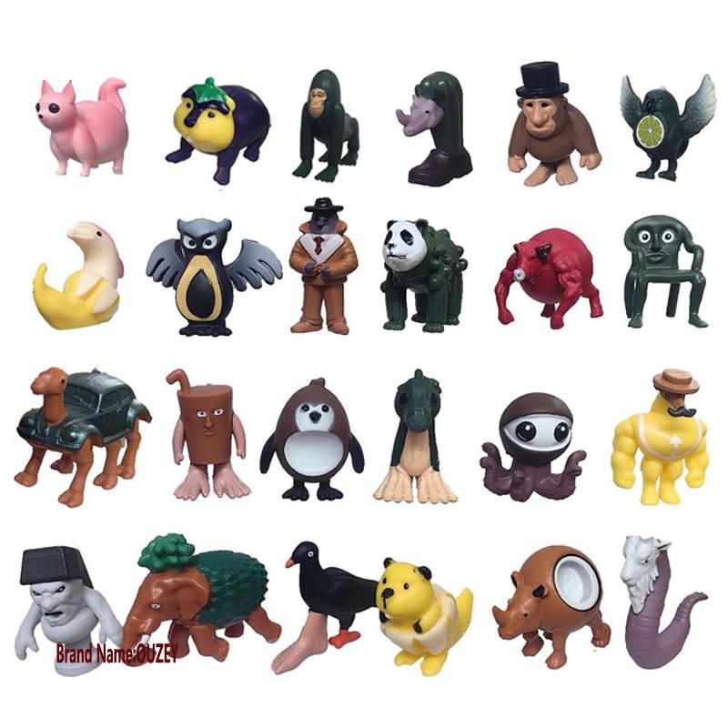 12/24Pcs Italian Brainrot Anime Action Figure Set Tung Tung Sahur Tralalero Tralala Bombardino Crocodilo Figures Model Toy Gifts