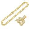 Men's Hip Hop Diamond-Studded '23' Pendant Necklace with Cuban Chain