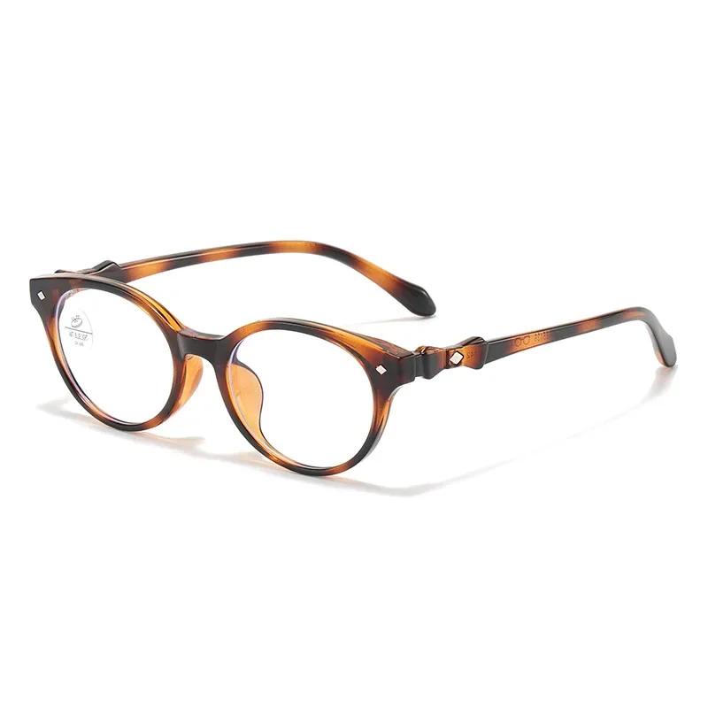 Retro Japanese Style Light Blocking Glasses Women Fashion Decoration Oval Frame Optical Glasses Men'S Fashion Ordinary Eyewear