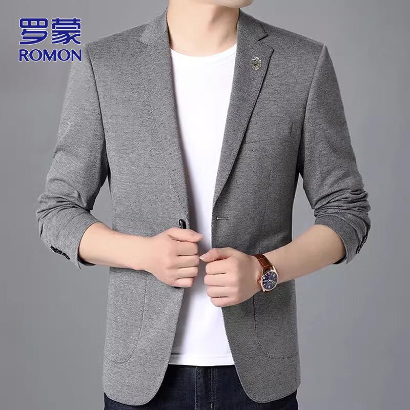ROMON Men's Slim Fit Business Suit Jacket