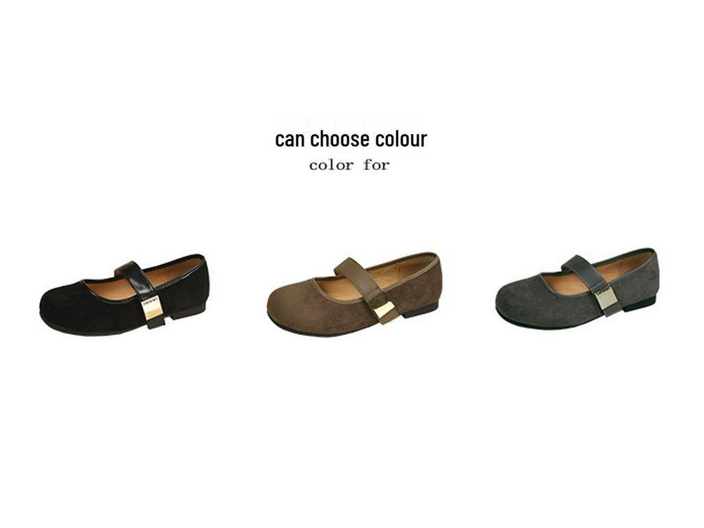 Plus Size Retro Suede Flat Mary Janes for Women