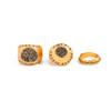 Kunjoe 3 Pcs/Set Inlaid Shine Acrylic Rhinestone Rings For Women Vintage Gold Color Metal Ring  Fashion New Luxury Jewelry