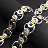 Hiphop Byzantine Round Link Chain Necklace for Women Men Gold Color Stainless Steel Male Thick Chains Jewelry Collar Hombre