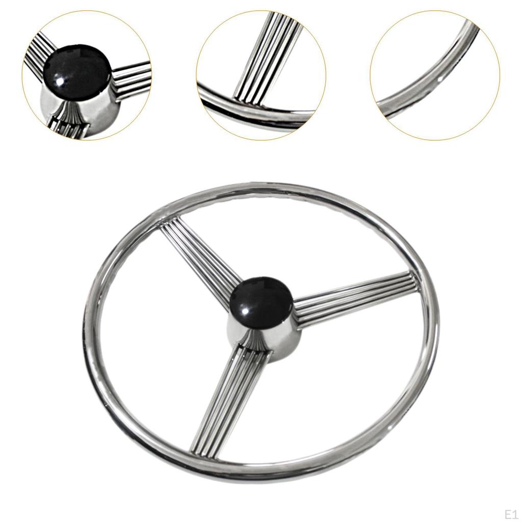 Marine Boat Steering Wheel 34.3cm Dia Professional Accessories 316 Stainless Steel for Yachts