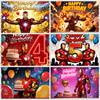 Iron Man Theme Banner Background Children Boy Birthday Party Decoration Customizable Room Poster Baby Shower Arrangement Props
