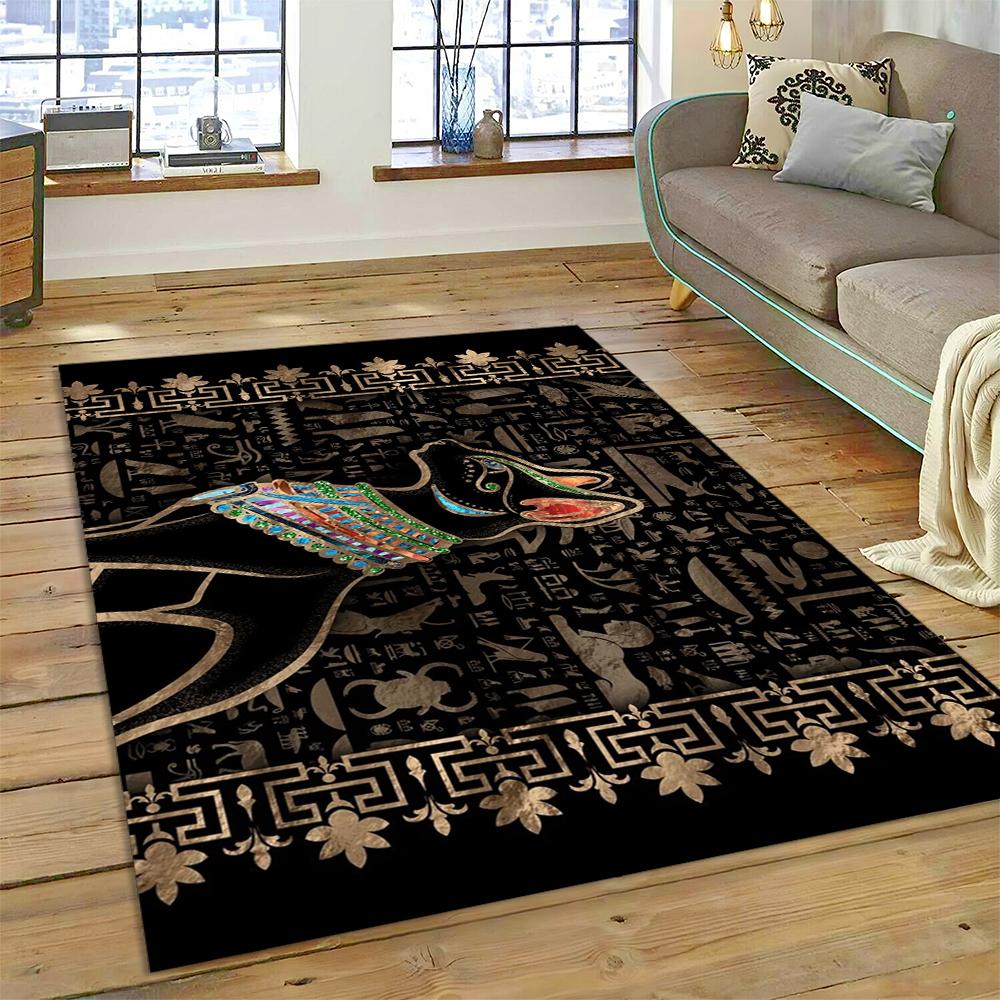 Ancient Egyptian Mythological Ideographic Sign Symbols Carpet Rug for Home Living Room Bedroom Sofa Doormat Decor,Non-slip Mat