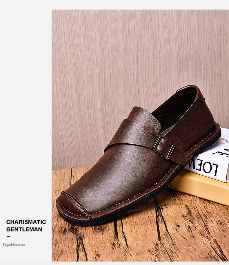 Men's Genuine Leather Retro Slip-On Driving Shoes