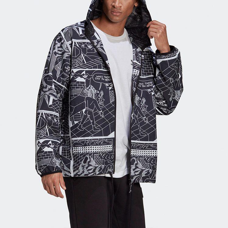 Adidas Originals Jackets Men's Black Hooded Moderate Other GN3333