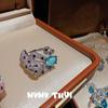 Vintage Court Cheetah Topa Blue Water Drop Gemstone Necklace Haute Couture Jewelry Leopard Blue Water Drop Zircon Bracelet Set