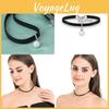 Elegante Halskette mit Perlen im koreanischen Stil für Damen mit einzigartigem geometrischen Design