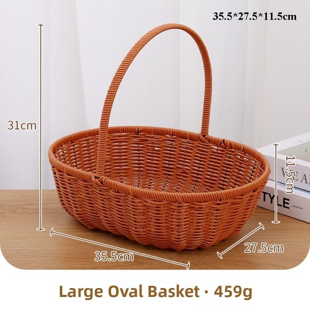 with Handle Imitation Rattan Storage Baskets Household Handwoven Home Decoration Braid Basket 8 Styles