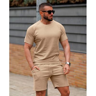 Summer Short Sleeved Shorts Two-piece Sports Leisure Men's Suit Shorts (men’s)