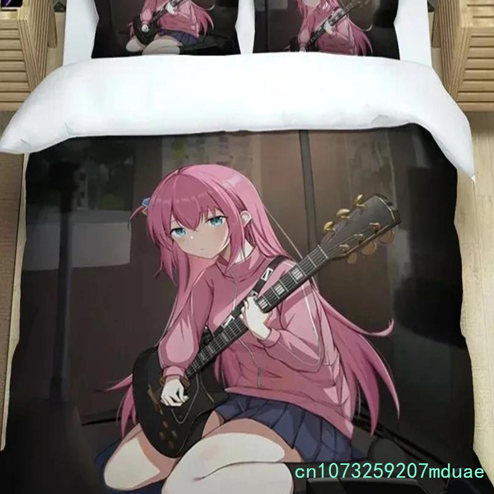 New Anime Bocchi The Rock Kessoku Band Bedding Set Duvet Cover Quilt Cover Pillowcase Comforter King Queen Size Boys Adult