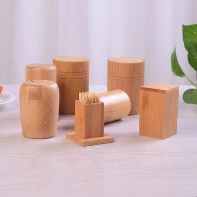 Bamboo Toothpick Holder Commercial Creative Toothpick Jar Restaurant & Hotel Tableware Chinese-Style Toothpick Cylinder