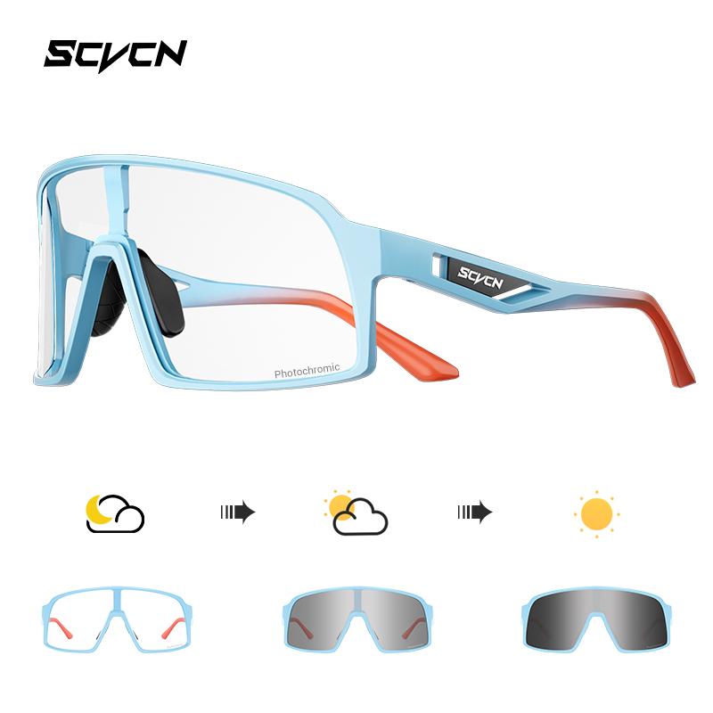 

SCVCN Photochromic Cycling Sunglasses Glasses for Men Sports MTB Mountain Goggles Women Bicycle Eyewear Road Bike Protection