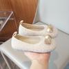 Autumn Winter Solid Girls Flats Shoes Rhinestones Short Plush Warm Kids Ballet Flats Princess Toddler Children Fashion Shoes